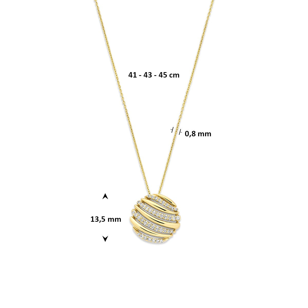 collier en or jaune 14k avec diamant 0.15ct
