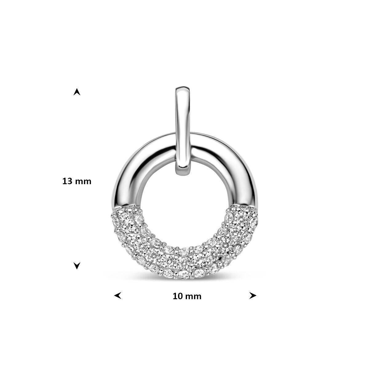 pendentif zircone 10 mm argent rhodié