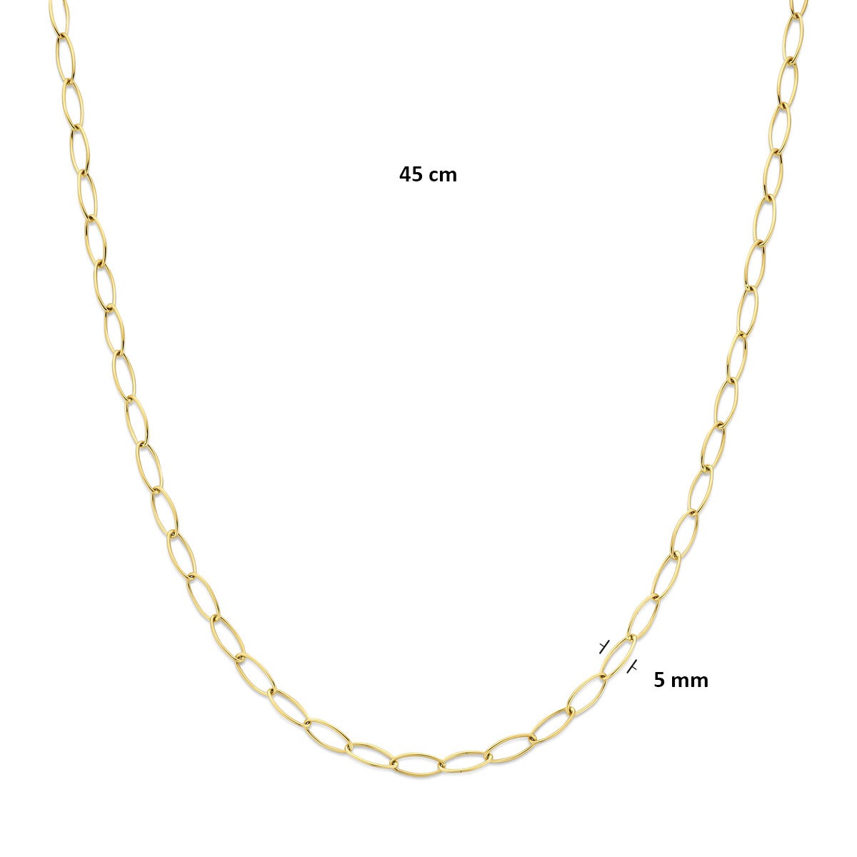 Collier en maille en or jaune 14k ancre