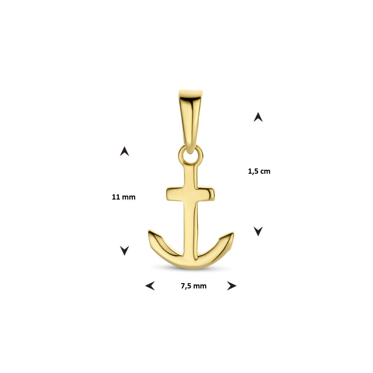 Collier en or jaune 9k avec pendentif ancre
