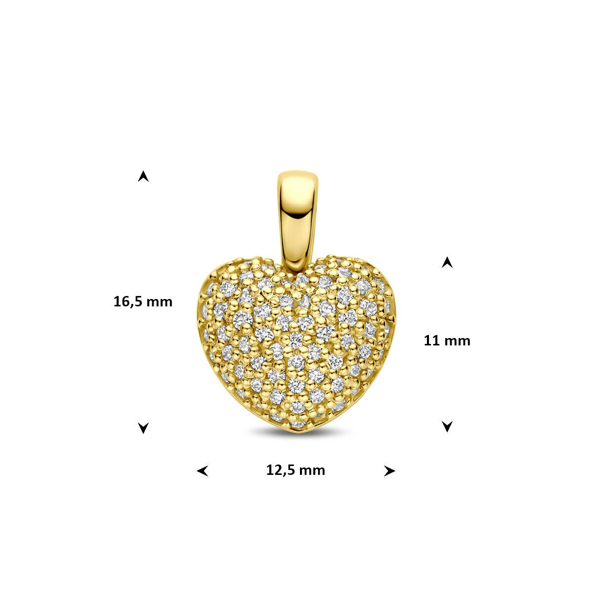 pendentif en or jaune 14k avec diamant cultivé en laboratoire