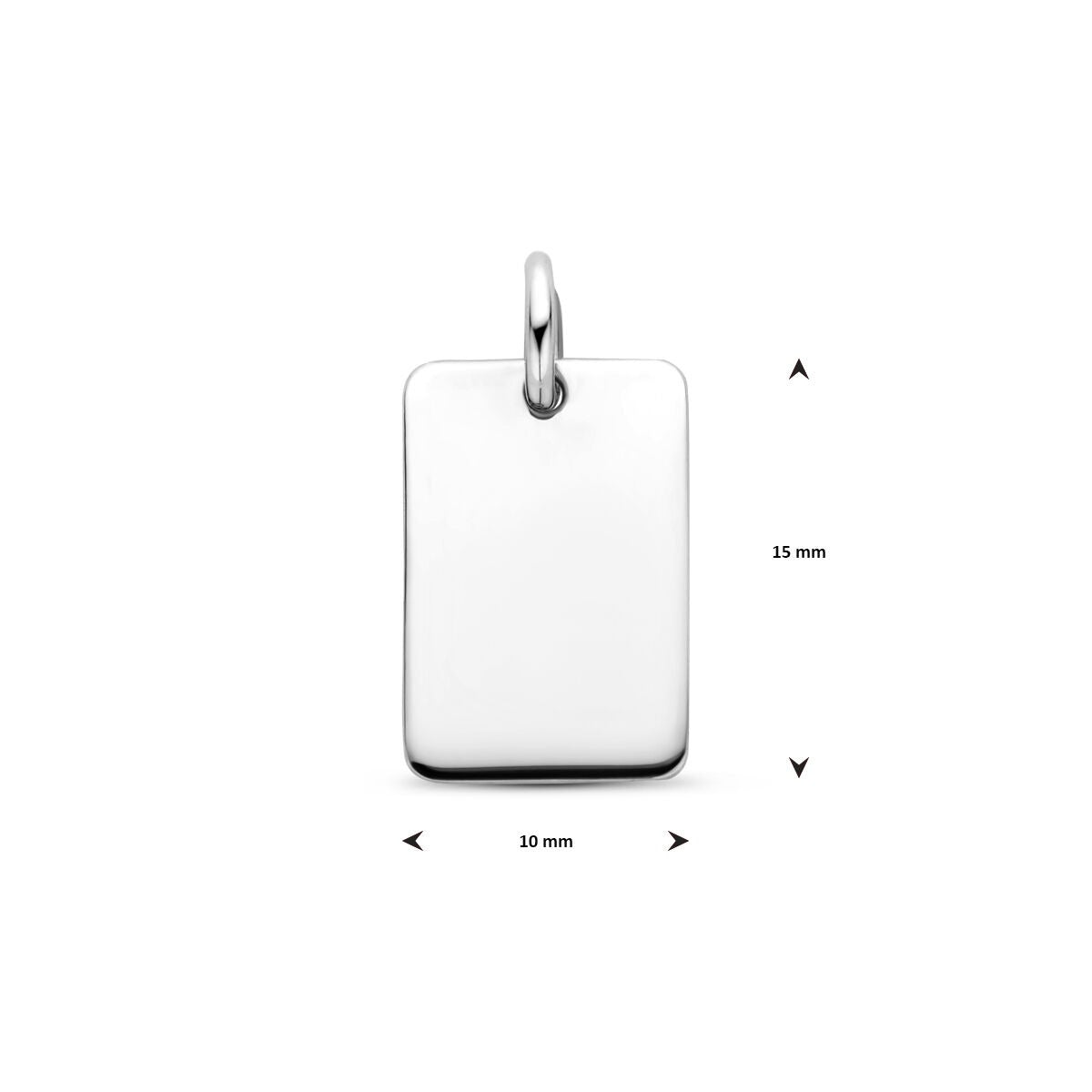 Pendentif rectangulaire en argent rhodié 925 à graver