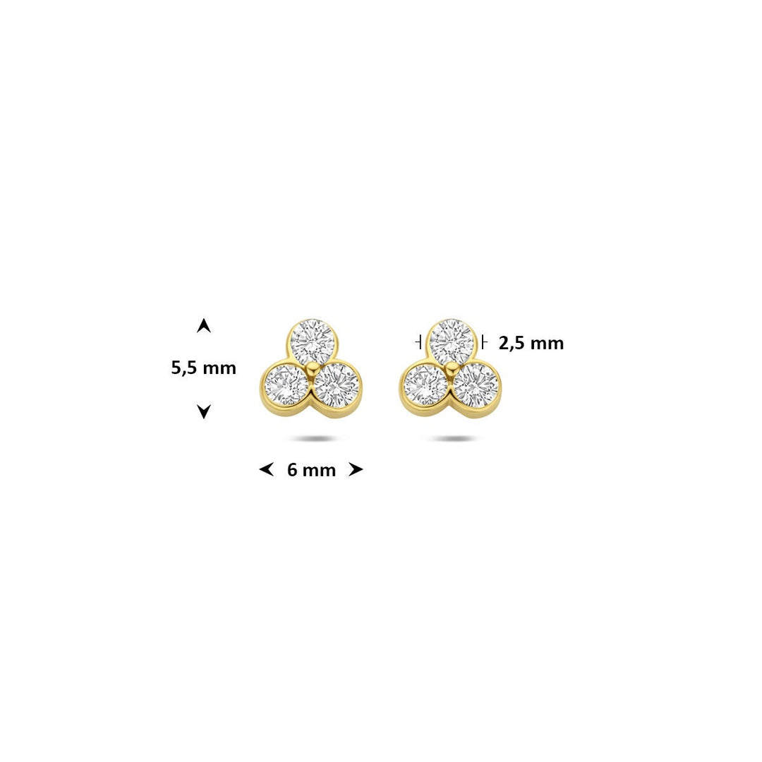 14k geelgouden oorknoppen met lab grown diamant 0,52 ct