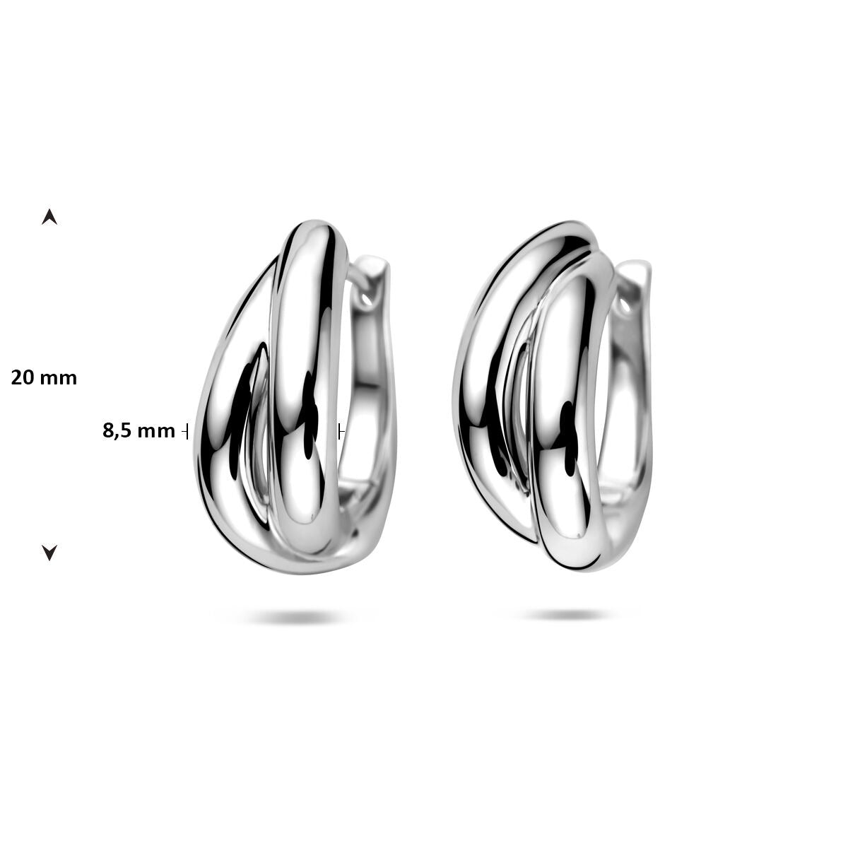 Créoles rhodiées en argent pour femme