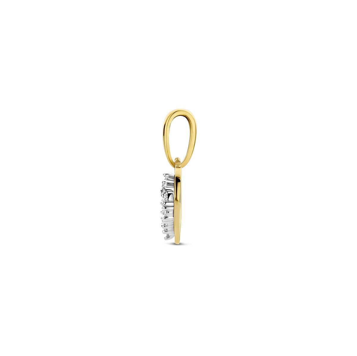 Pendentif bicolore en or avec cœur et zircone