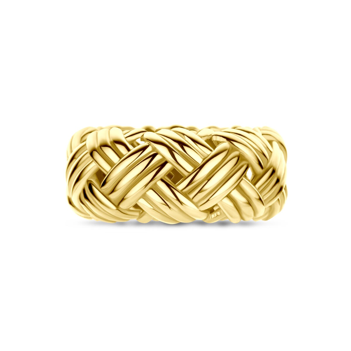 Bague pour femme en or jaune 14k – 10 mm de large