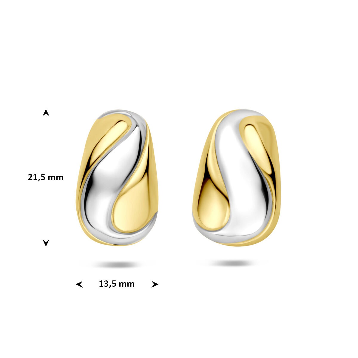 Puces d'oreilles en argent 925 plaqué or et rhodié