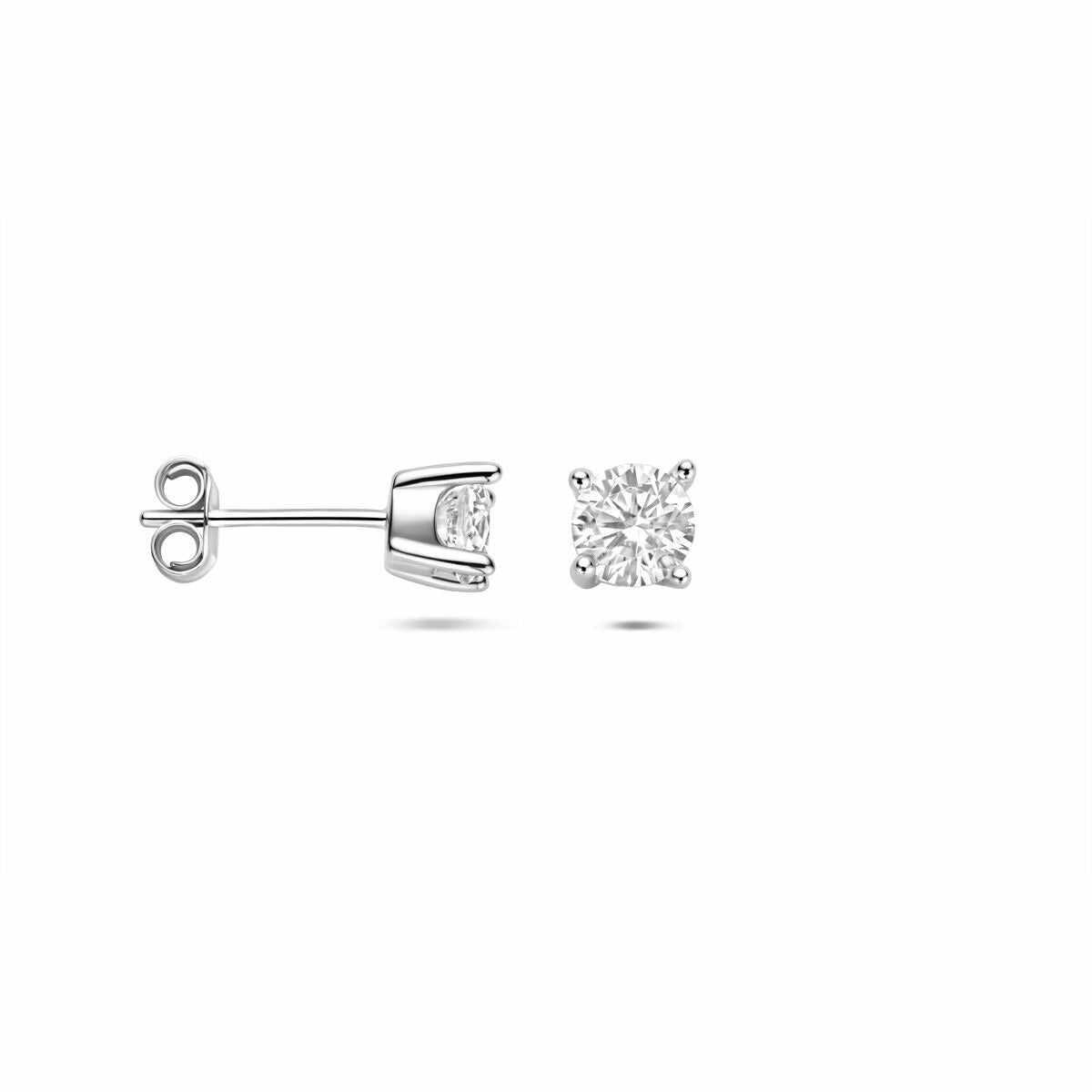 Puces d'oreilles en argent avec zircone – rhodié argent 925