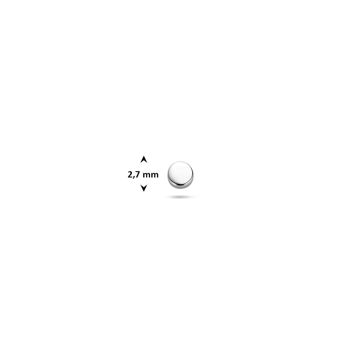 Piercing plat arrière rond en argent rhodié 925