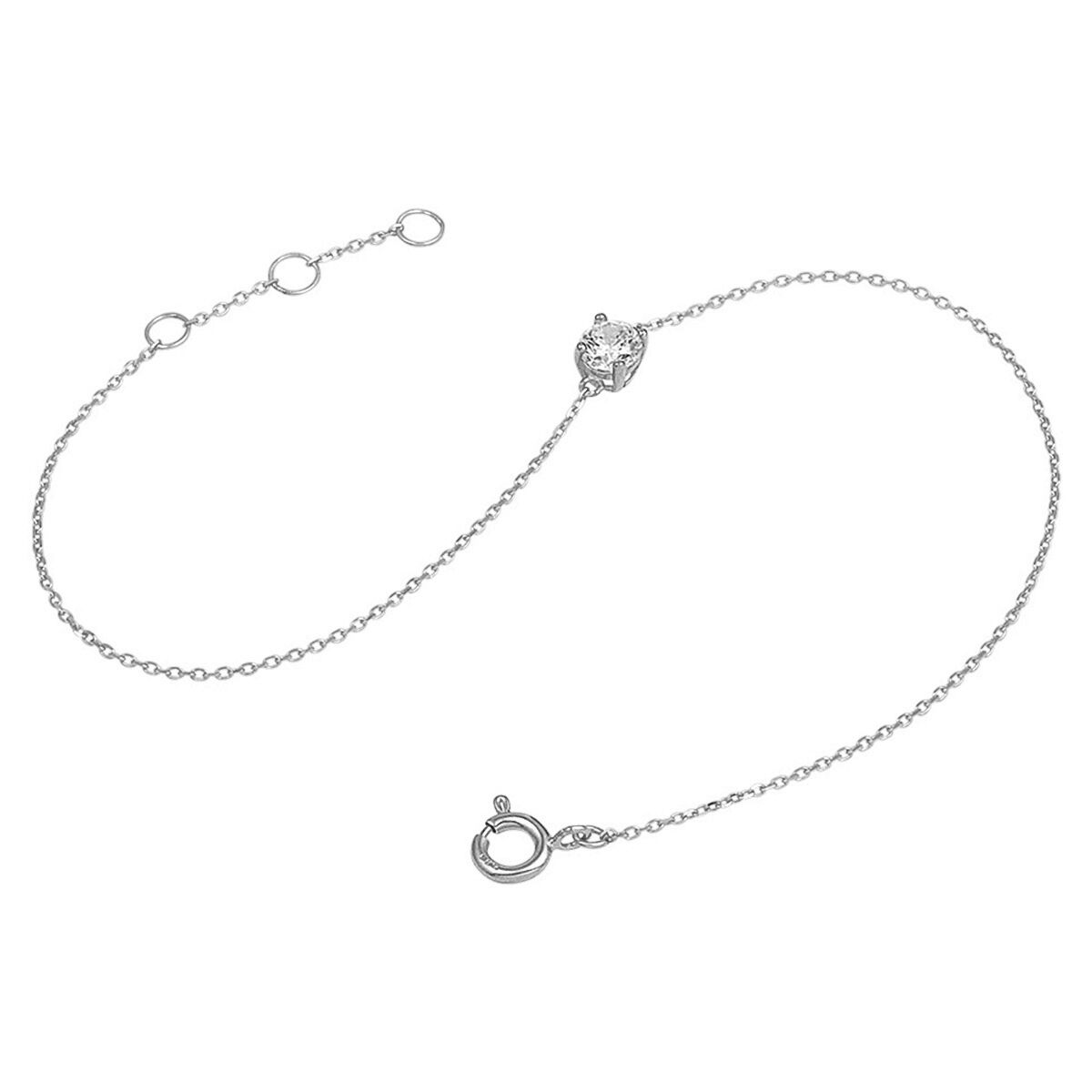 bracelet en or blanc avec zircone – maille ancre
