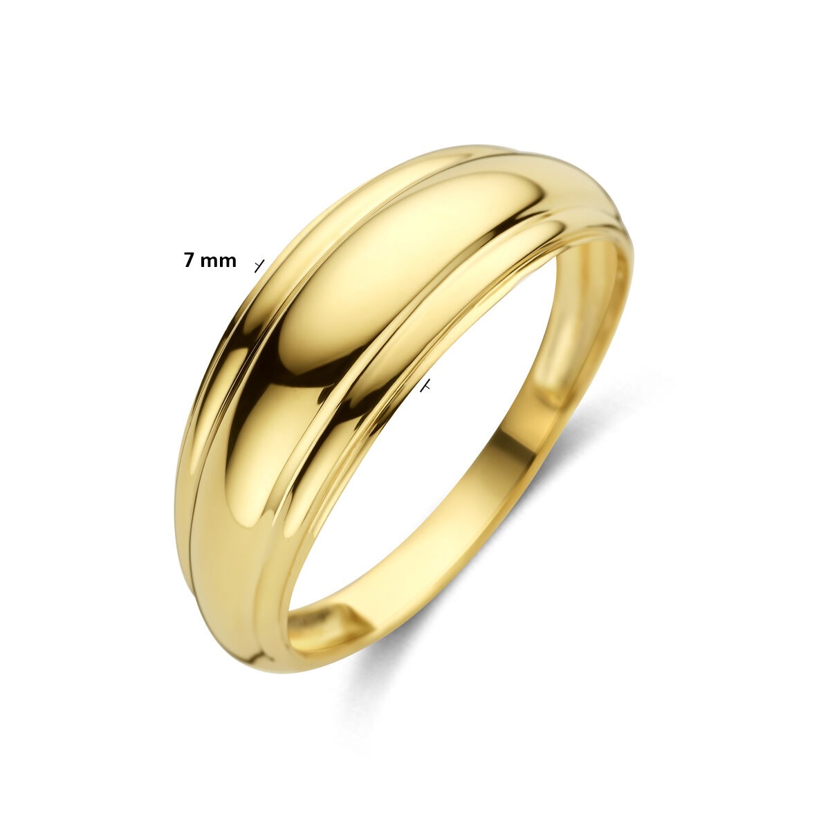 Bague pour femme en or jaune 14k avec large bande