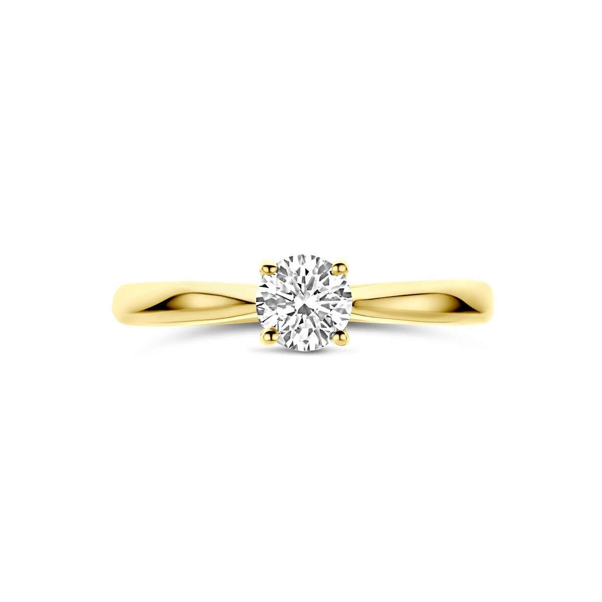 Bague en or jaune 14k avec diamant de 0,50 ct cultivé en laboratoire