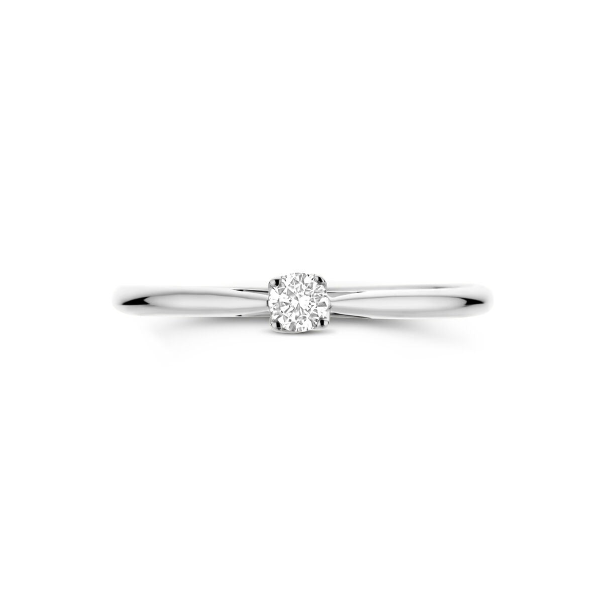 Bague pour femme en or blanc 14k avec diamant de culture de 0.10ct