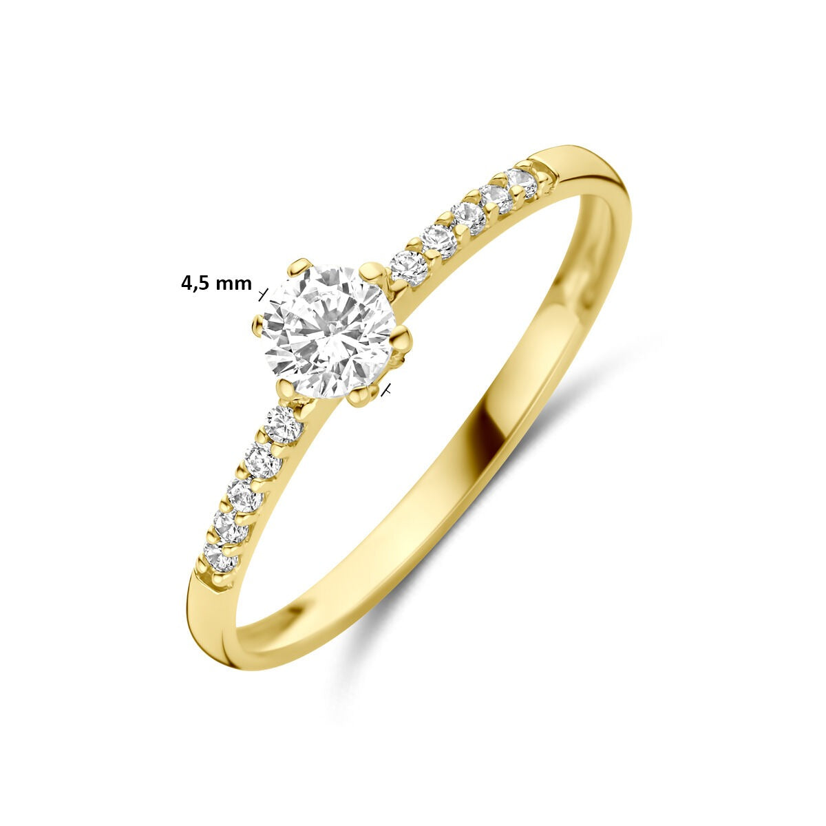 Bague pour femme en or jaune avec zircone – 14k or jaune