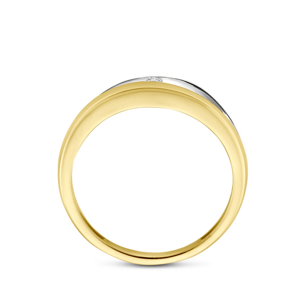 Bague pour femme bicolore en or 14k avec diamant cultivé en laboratoire