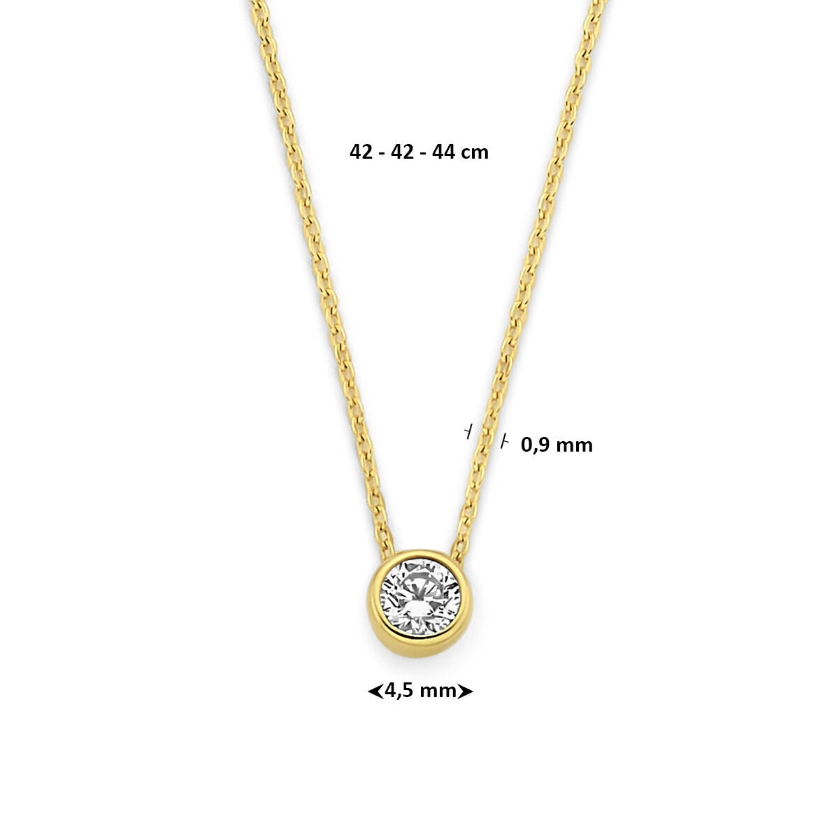 Collier en or jaune 9k avec pendentif en zircone