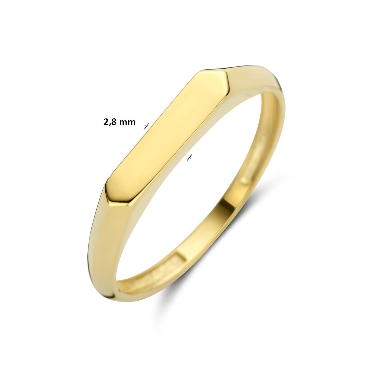 Bague pour femme en or jaune 14k avec une bande de 7 mm de large