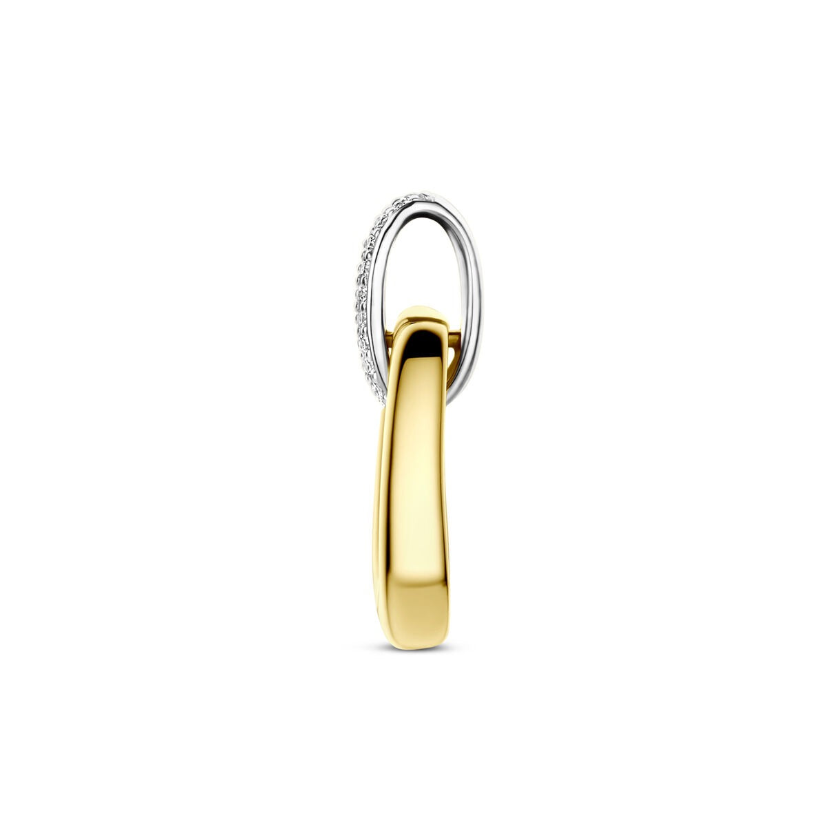 pendentif en or bicolore 14k avec diamant 0,07 ct