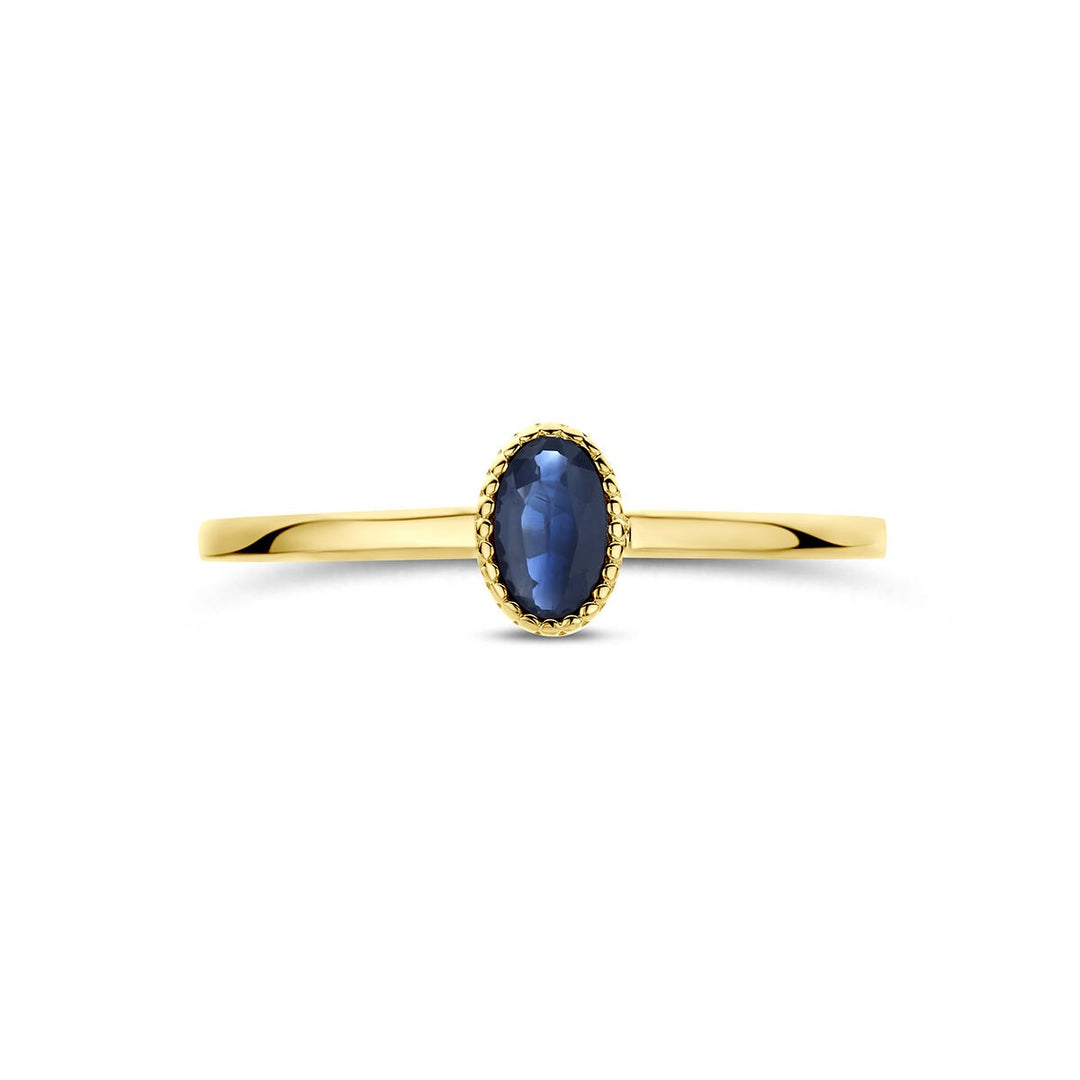 14k Geelgouden ring met saffier