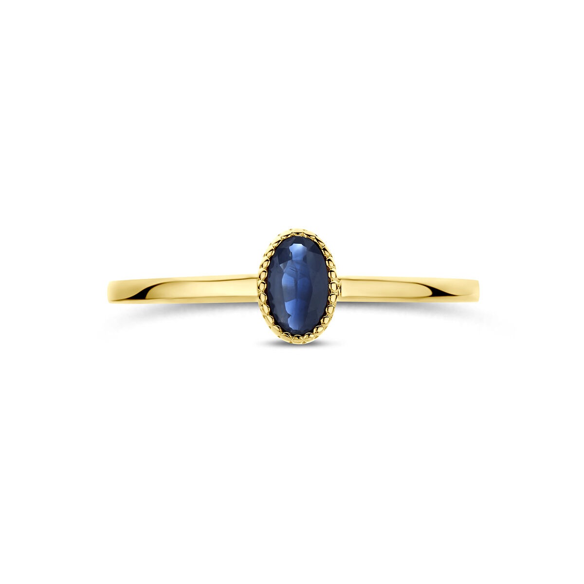 14k Geelgouden ring met saffier