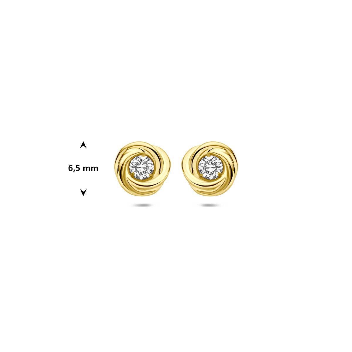 Puces d'oreilles en or jaune 14k avec diamant cultivé en laboratoire