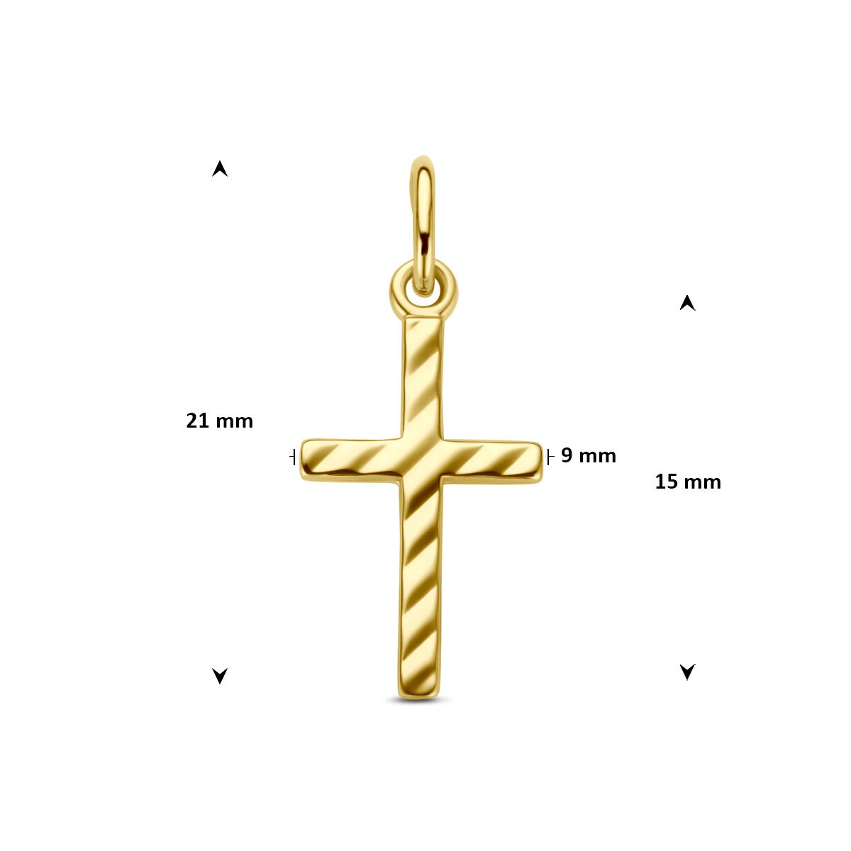 pendentif en or jaune 9k avec croix