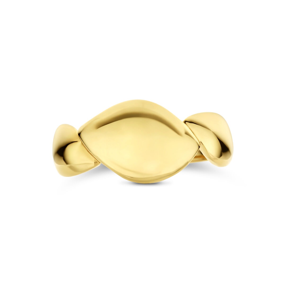 Bague pour femme en or jaune 14k avec large bande
