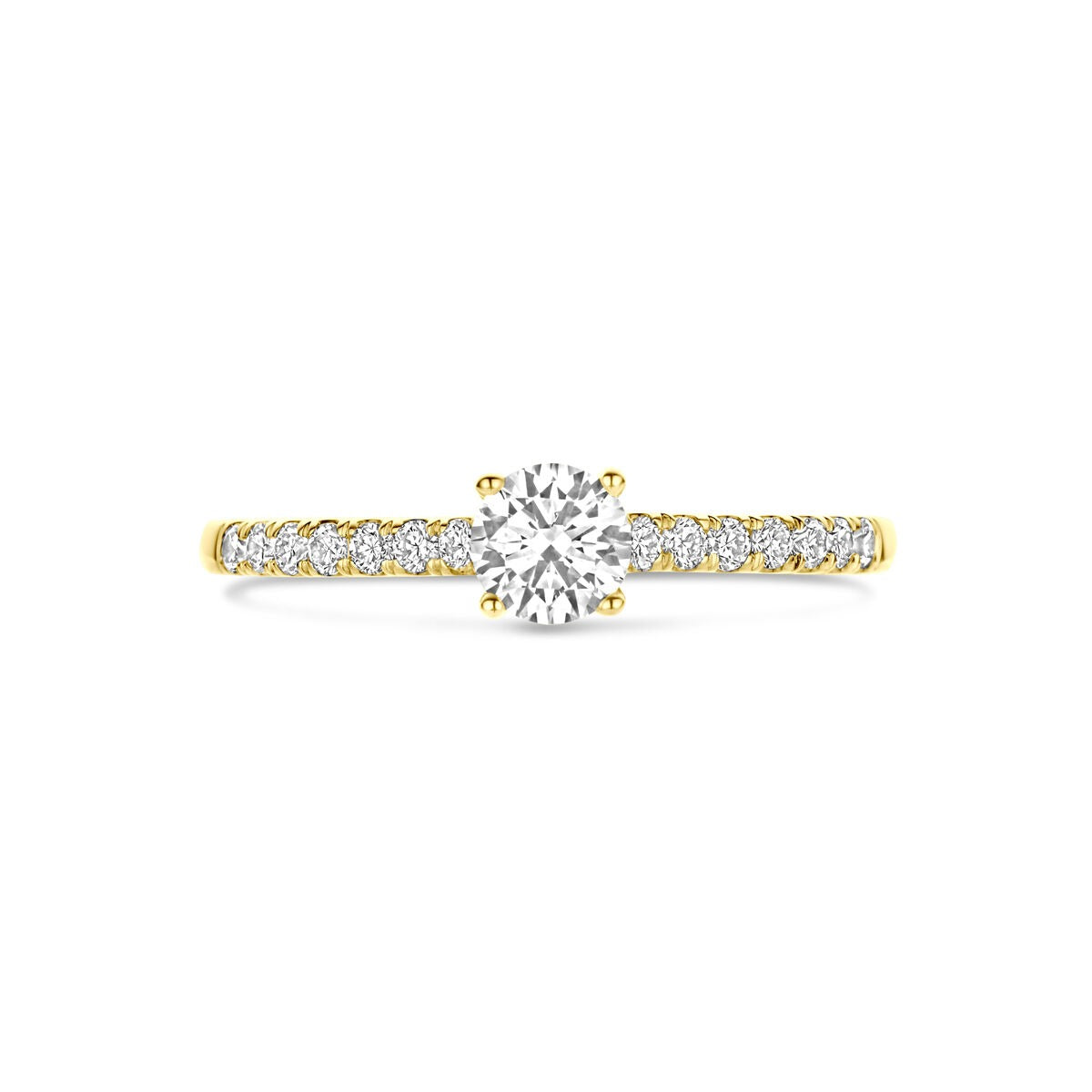 Bague en or 14k avec diamant cultivé en laboratoire – taille brillant