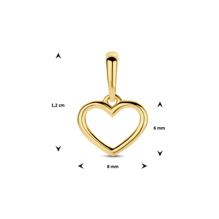 Gouden hanger 9k hartje – Ketting met hartje
