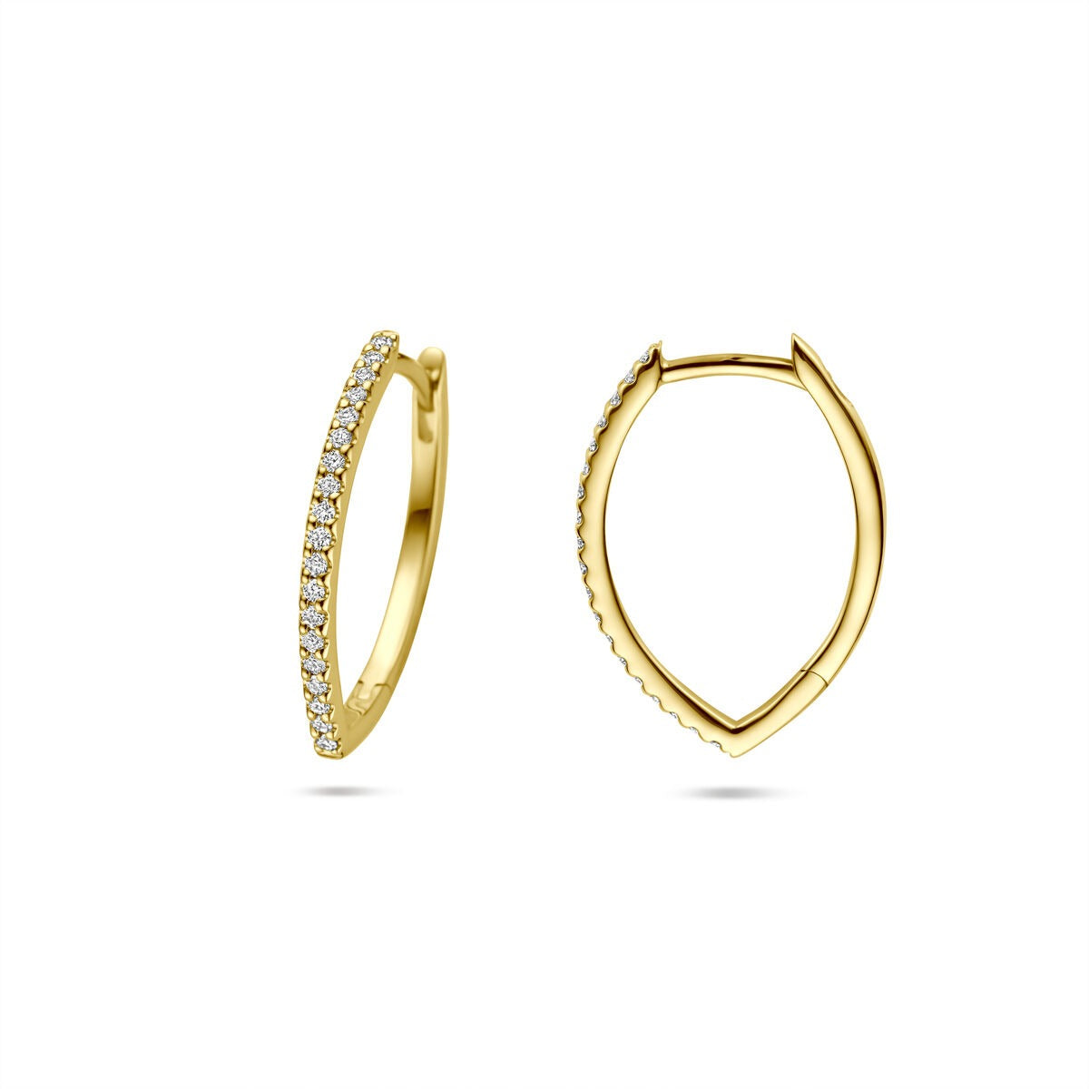 Créoles en or avec diamant – or jaune 14k