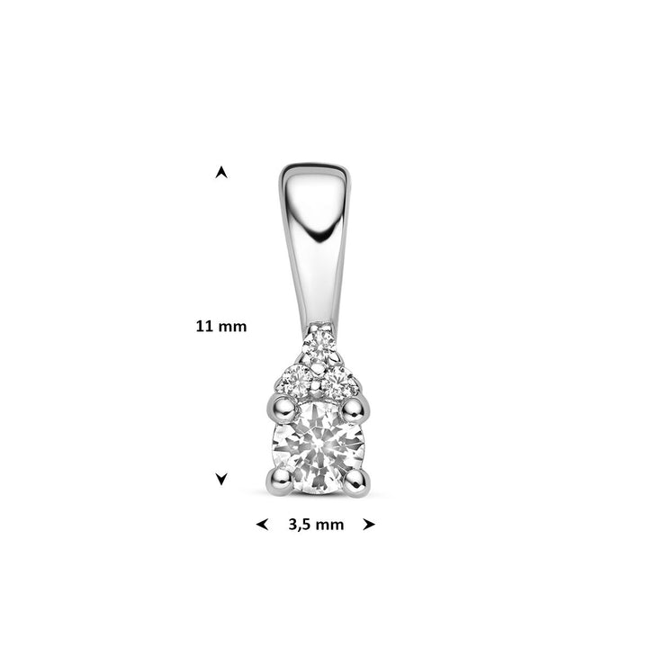 Gerhodineerde 925 zilveren hanger met zirkonia