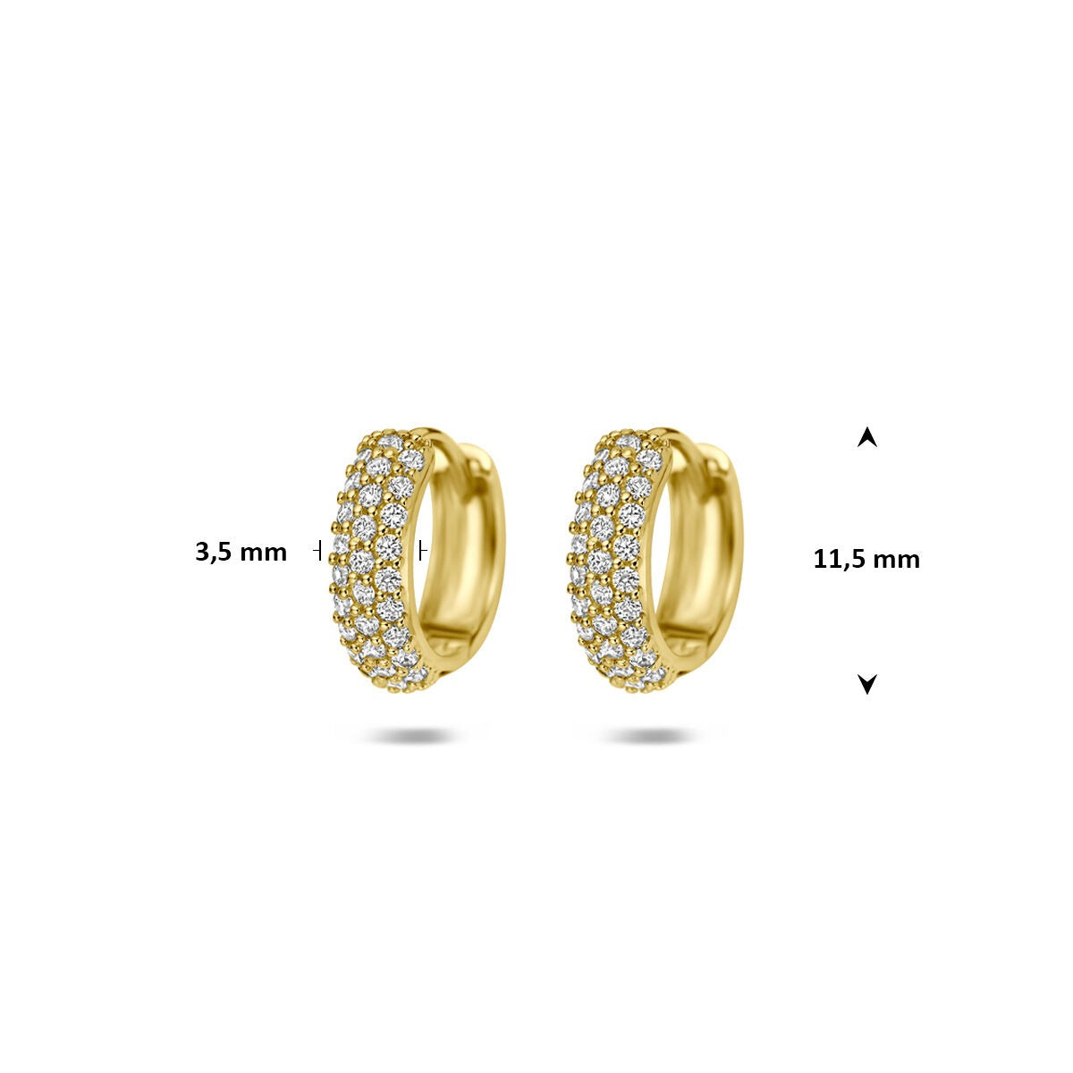 Créoles en or jaune 14k avec zircone