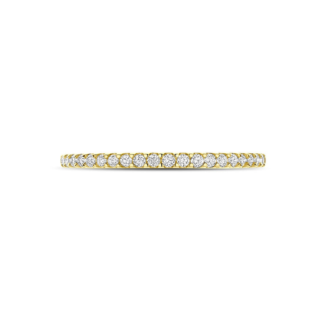 14k Geelgouden ring met 0.15ct lab grown diamant