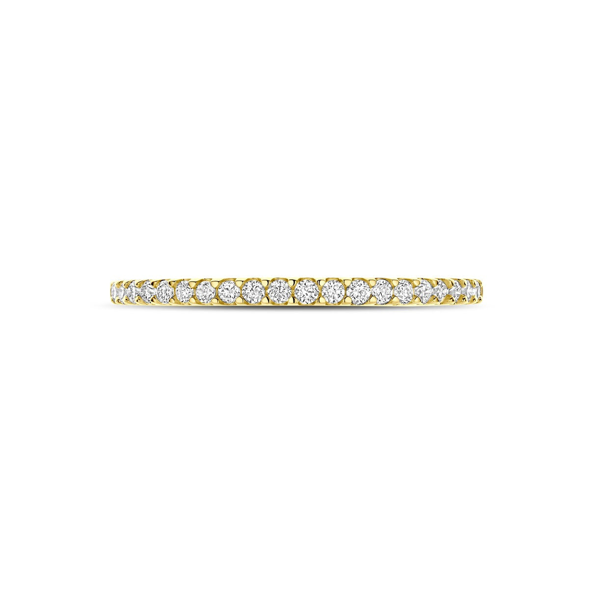 Bague en or jaune 14k avec diamant cultivé en laboratoire de 0.15ct