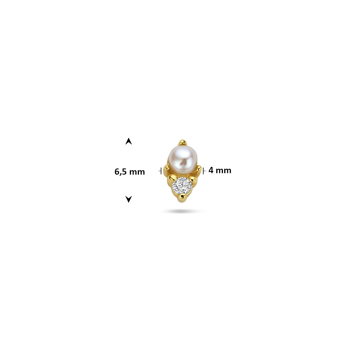 Piercing plaqué or 925 argent plat avec perle et zircone