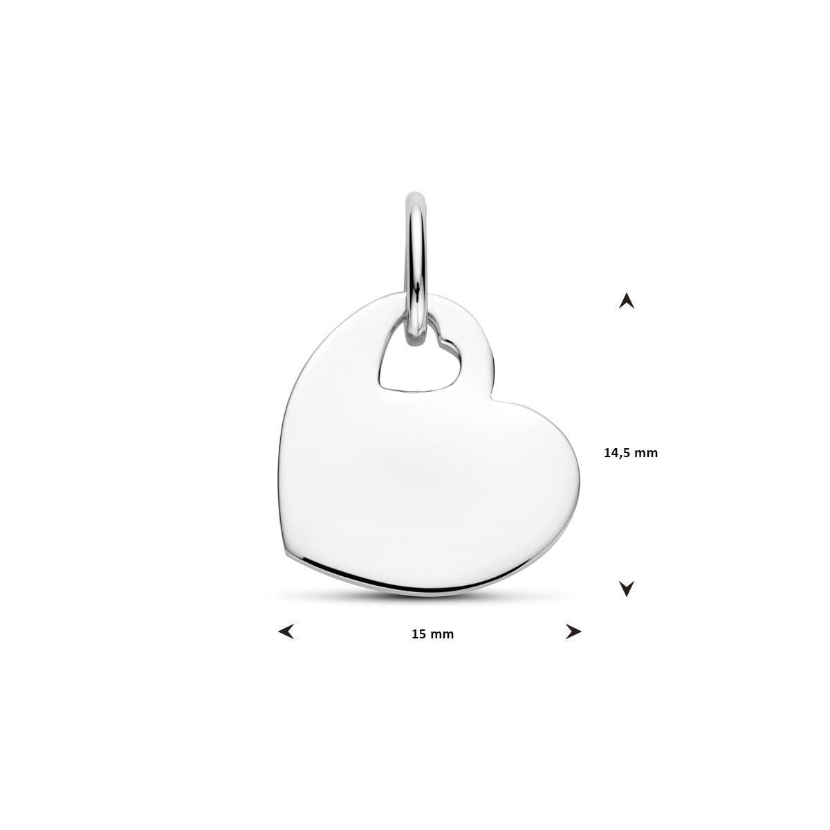 Pendentif en forme de cœur à graver – rhodié argent 925