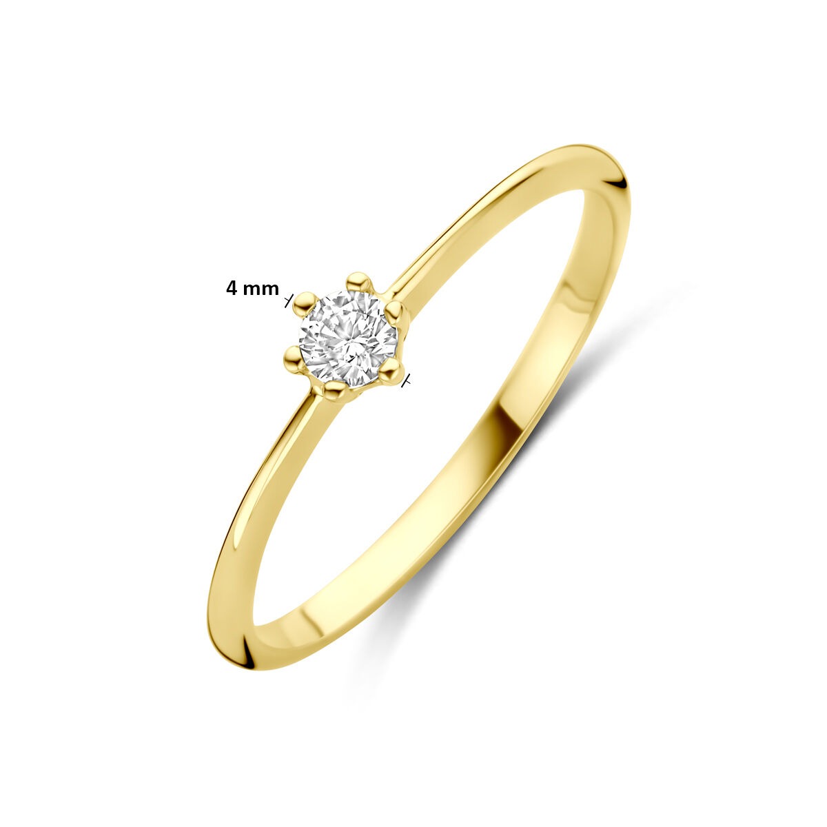 Bague pour femme en or jaune avec zircone – 14k or jaune