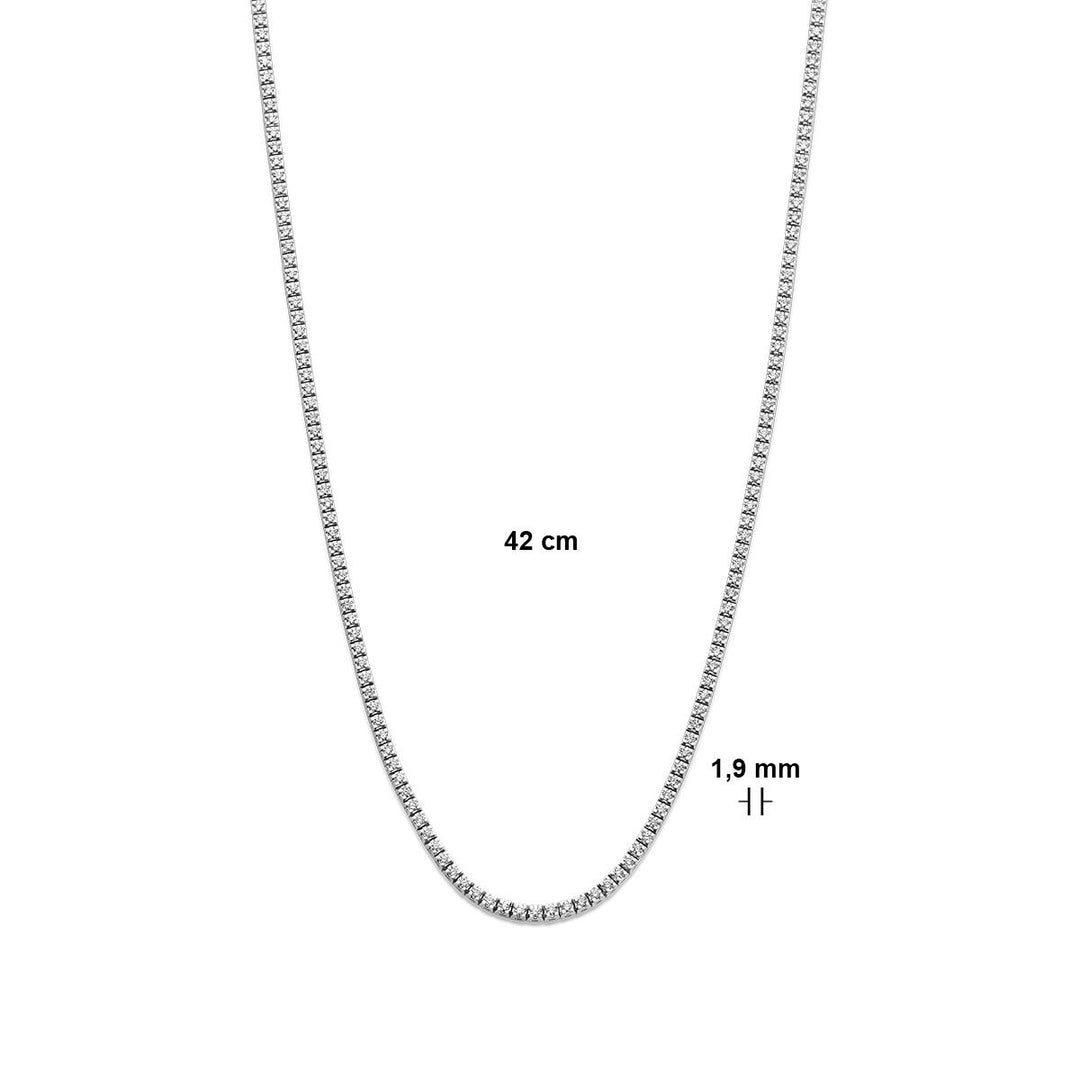 14k witgouden tenniscollier met lab grown diamanten – 2.00ct