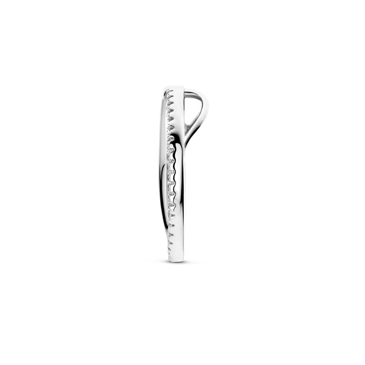 Pendentif en argent avec entourage en zircone – rhodié argent 925