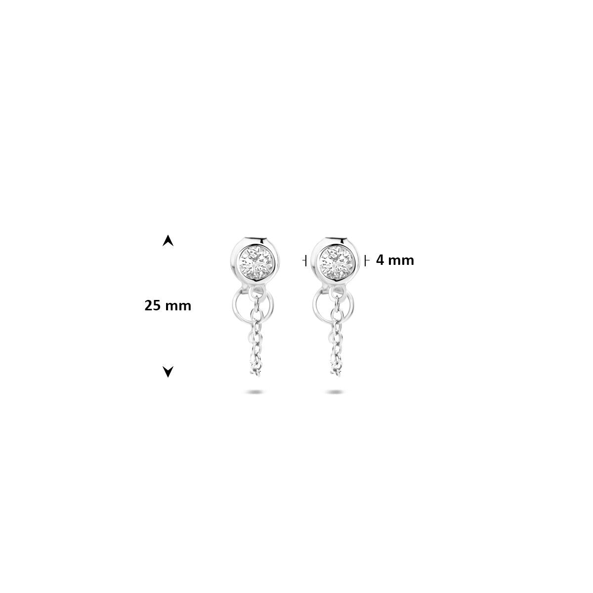 Boucles d'oreilles en argent avec zircone – rhodié argent 925