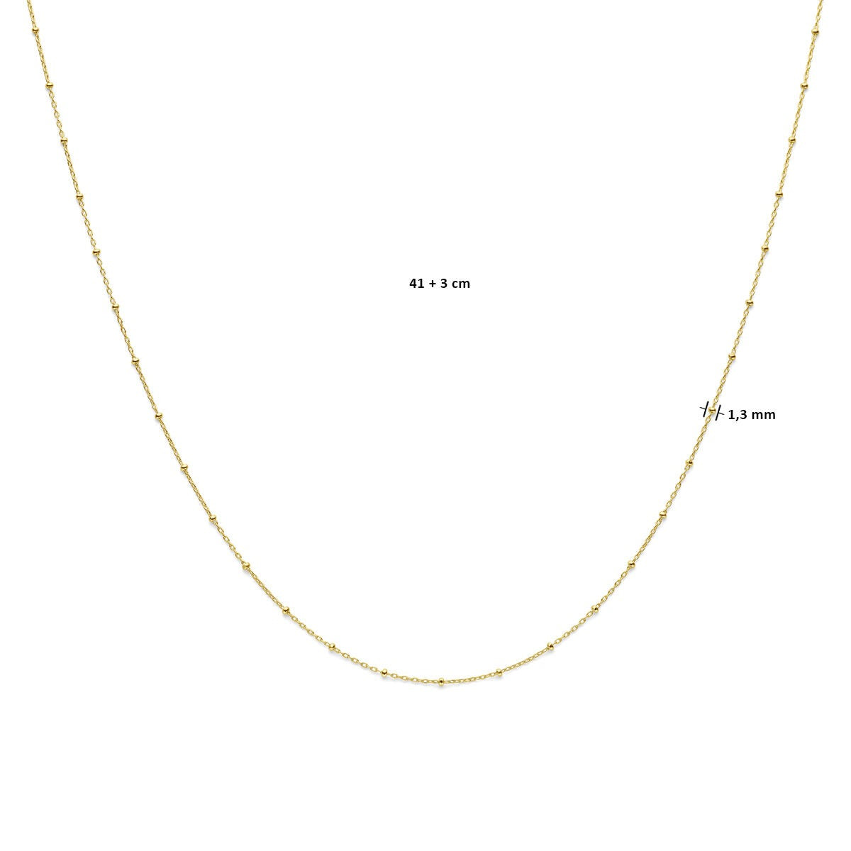 Collier en or jaune avec mailles à billes ancre