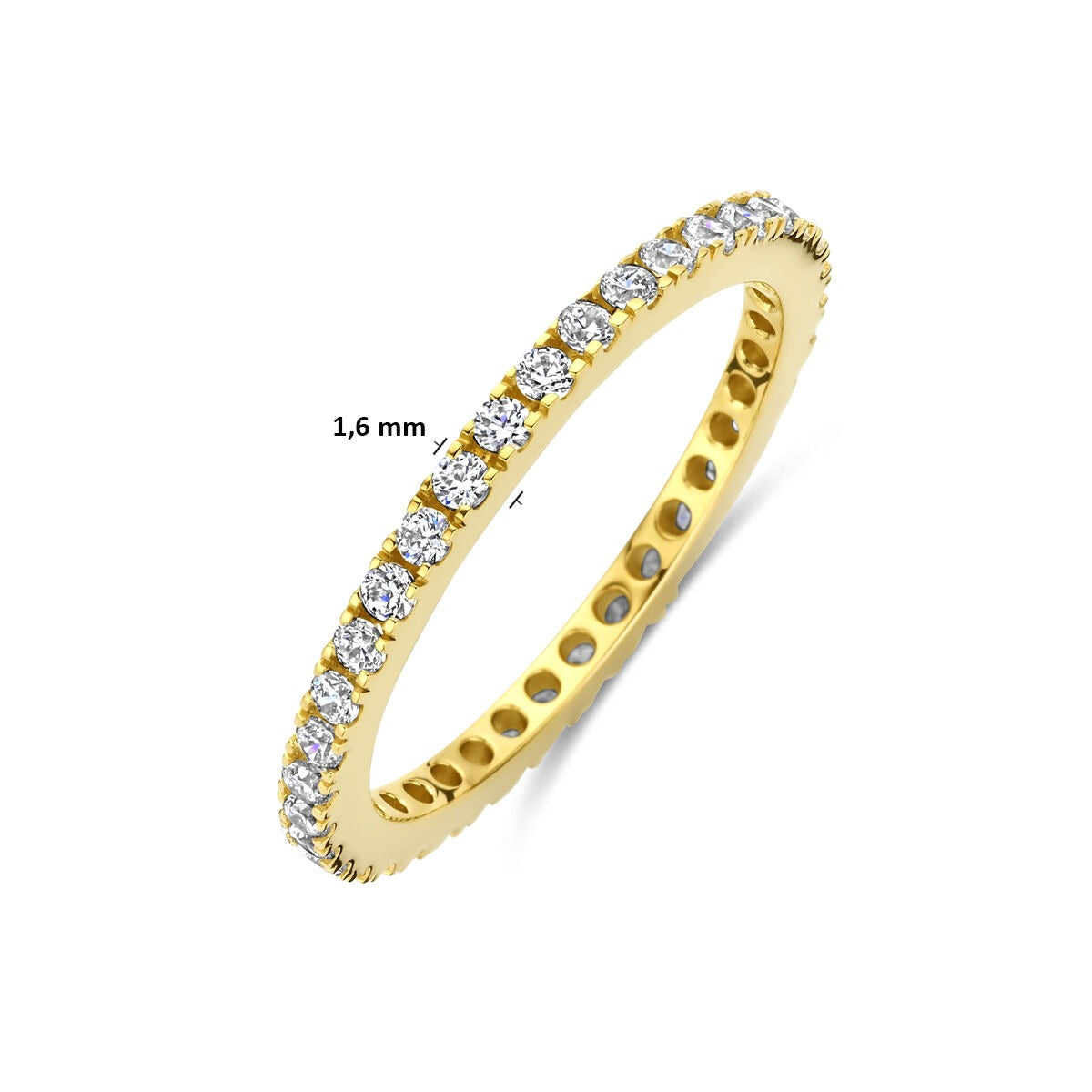 Bague en argent 925 plaqué or avec zircone