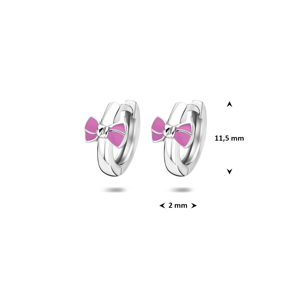 Boucles d'oreilles pour enfant en argent avec nœud – rhodié 925