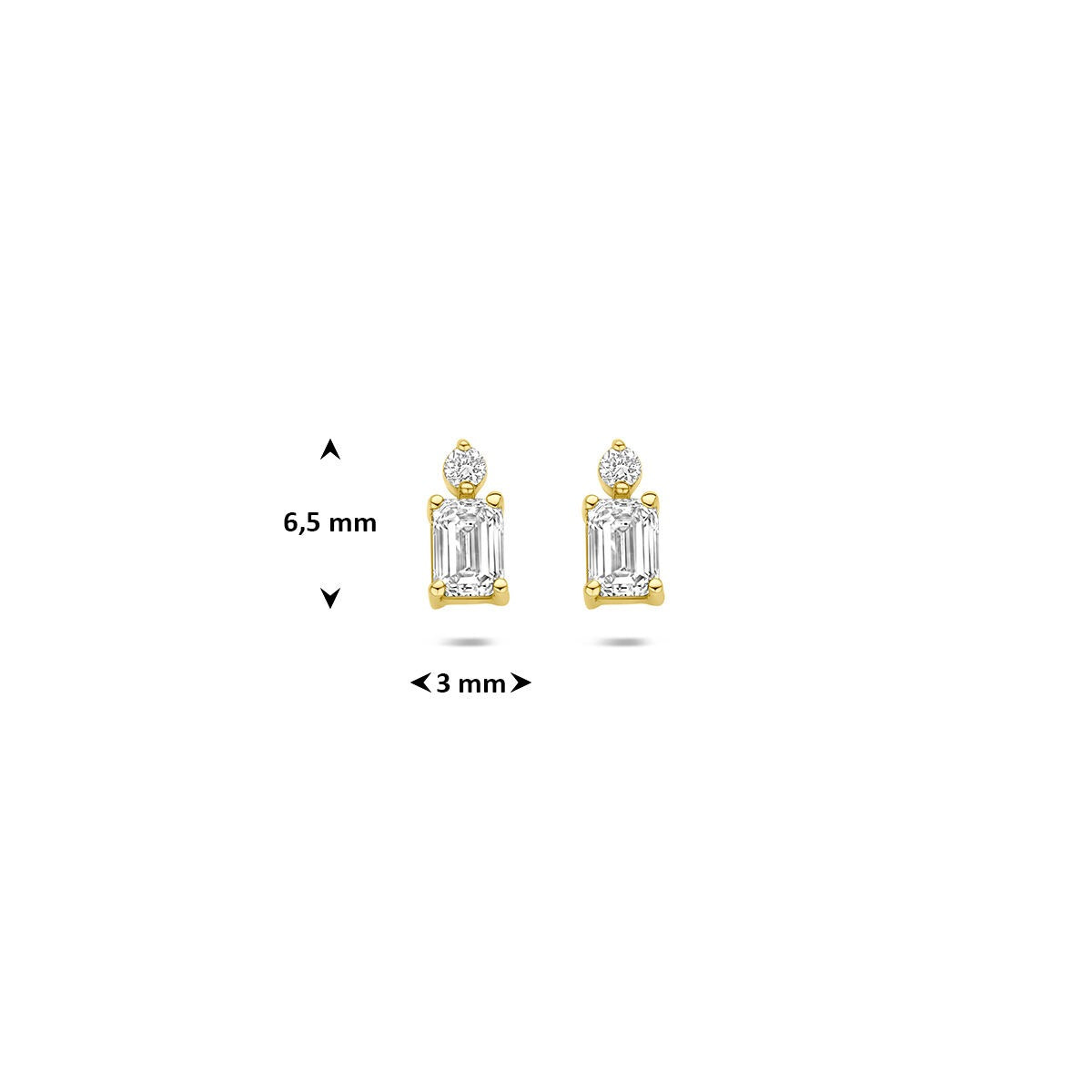 Puces d'oreilles en or jaune 14k avec diamant cultivé en laboratoire
