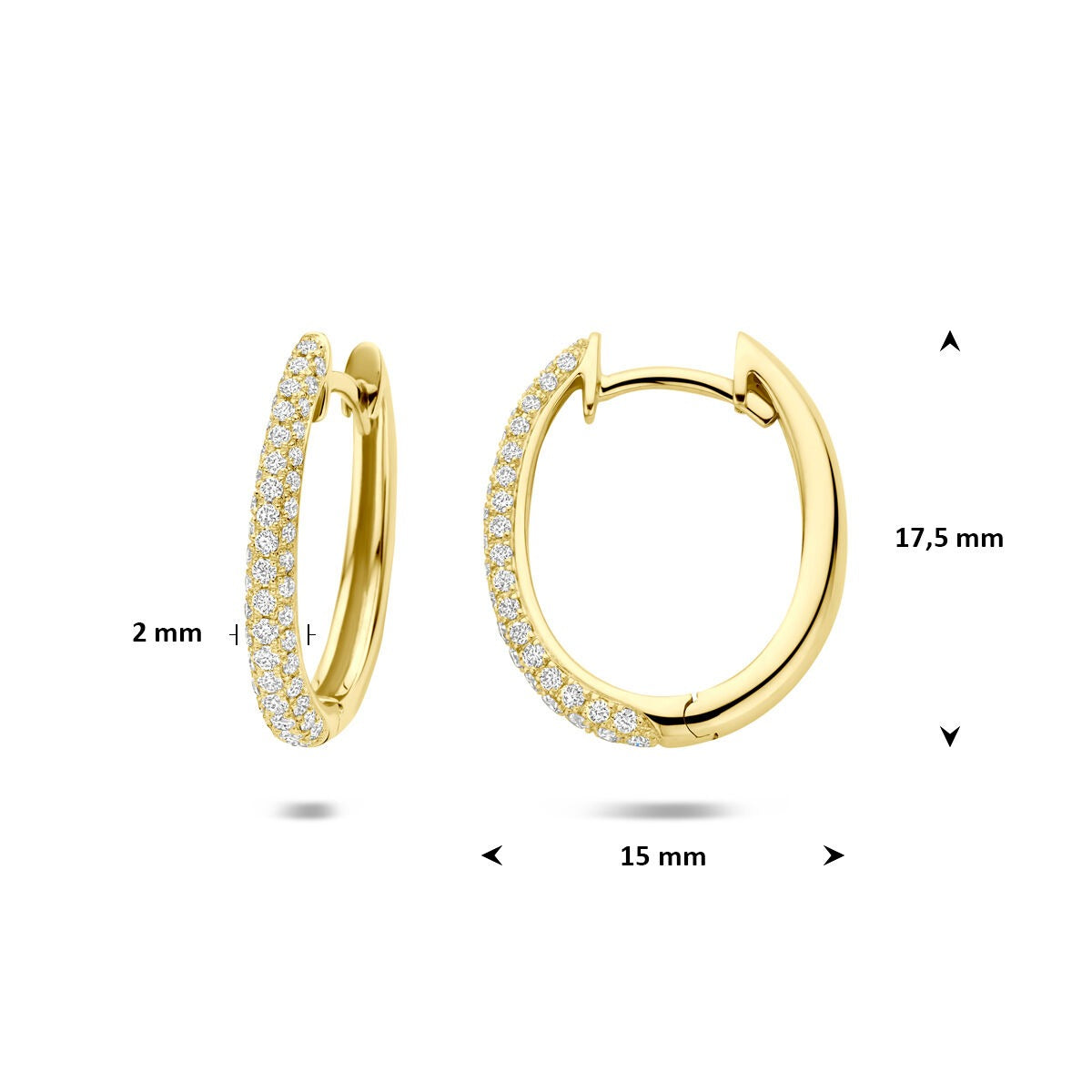 Créoles en or 14k avec diamant