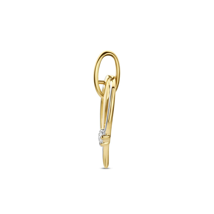 14k Geelgouden hanger met diamant