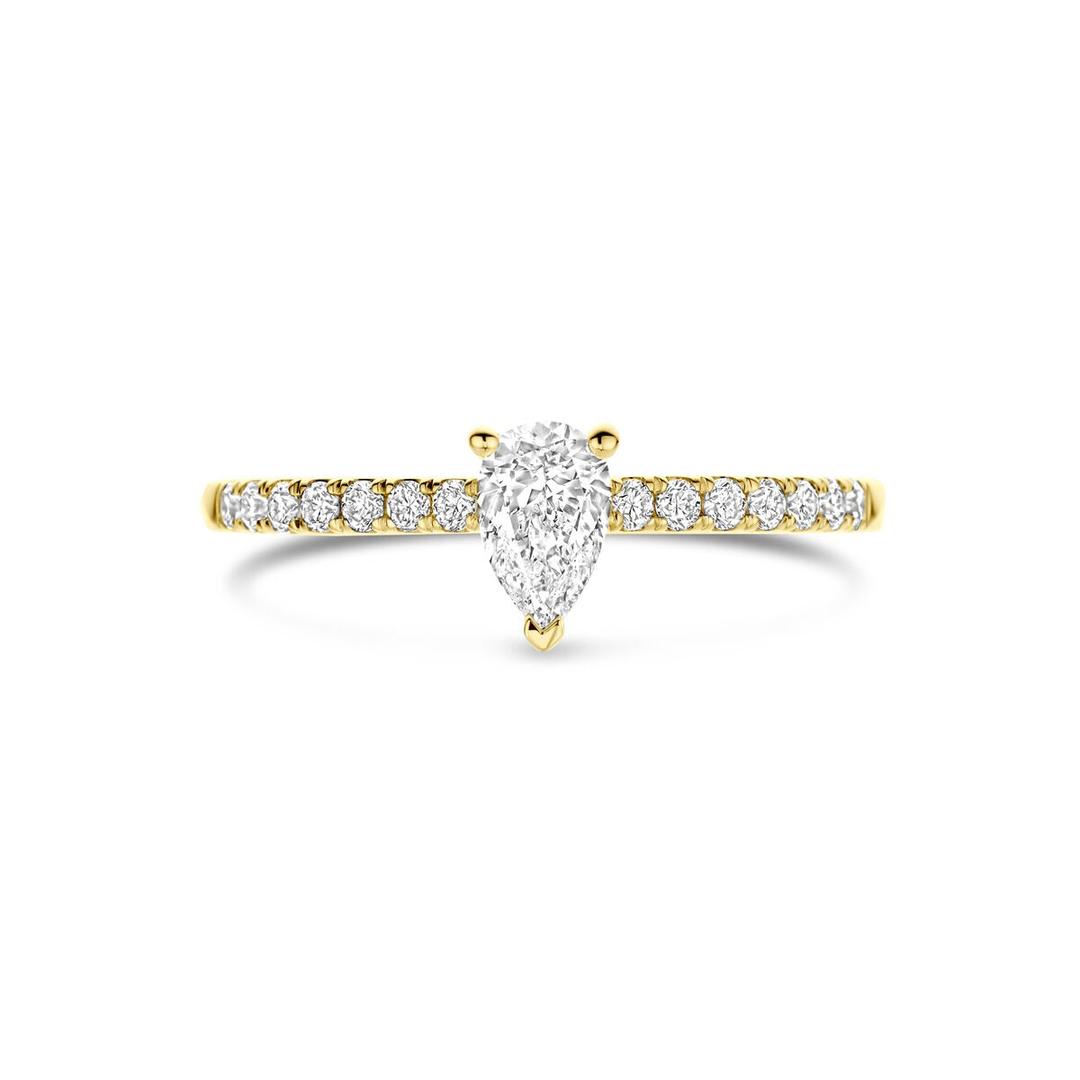 Bague en or 14k avec diamant cultivé en laboratoire - taille poire
