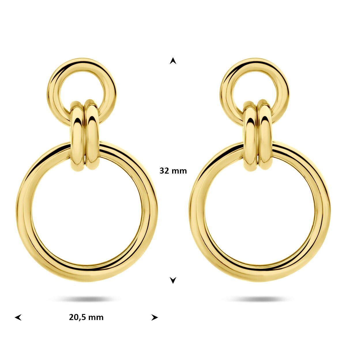 Boucles d'oreilles rondes en argent plaqué or 925