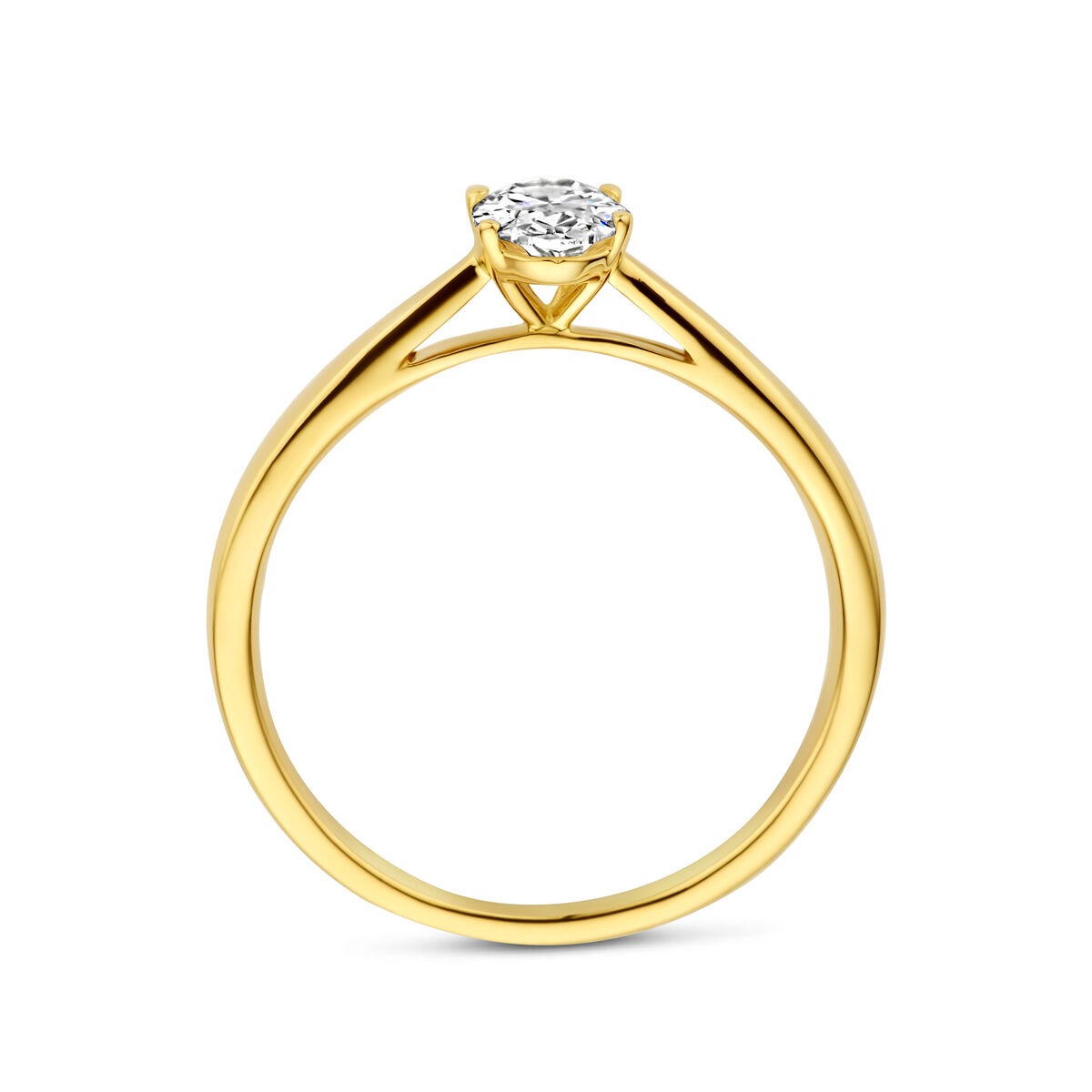 Bague en or jaune 14k avec diamant lab grown – ovale 0.50ct