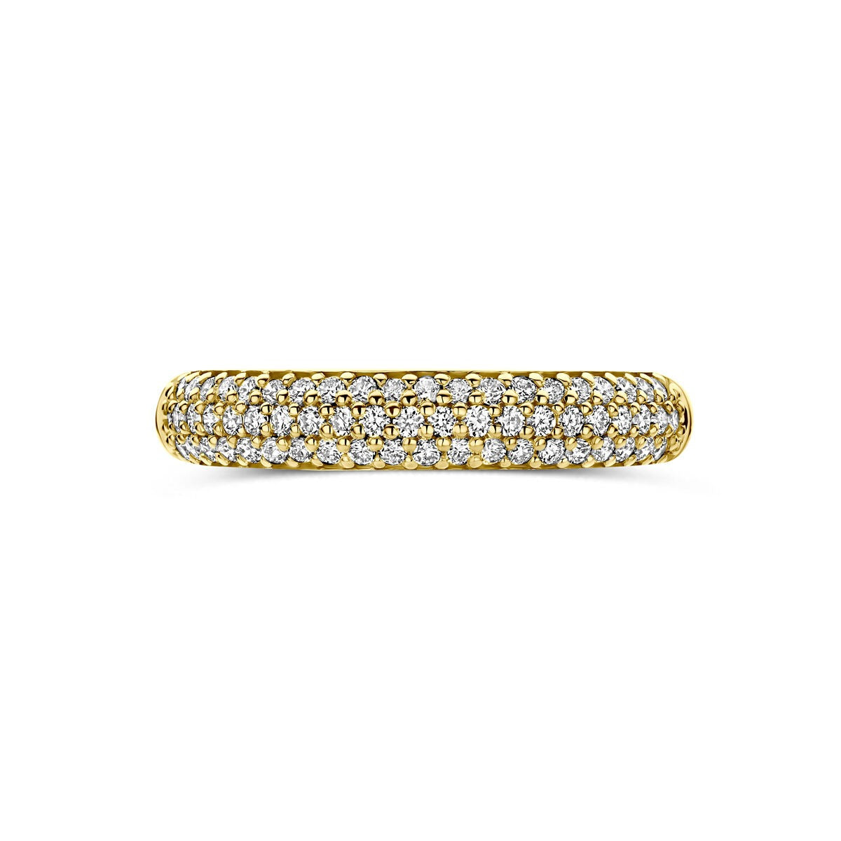 Bague en or jaune 14k avec diamant cultivé en laboratoire